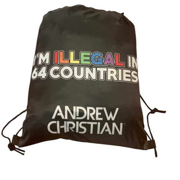 Andrew Christian I’m Illegal Drawstring Backpack One Size - Picture 1 of 2